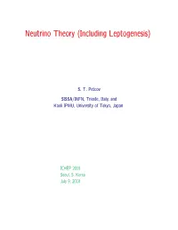 Neutrino Theory (Including Leptogenesis)