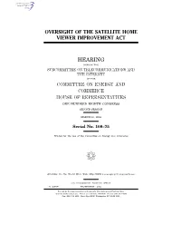 Oversight of the Satellite Home Viewer Improvement Act