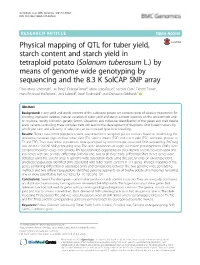 Physical Mapping of QTL for Tuber Yield