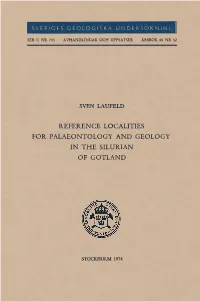 Reference Localities for Palaeontology and Geology in the Silurian of Gotland