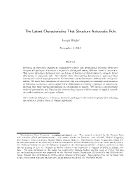 The Latent Characteristics That Structure Autocratic Rule