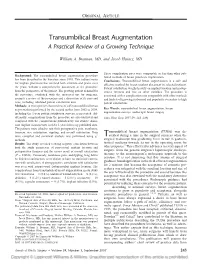 Transumbilical Breast Augmentation a Practical Review of a Growing Technique