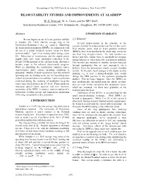 Beam Stability Studies and Improvements at Aladdin∗