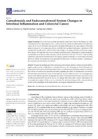 Cannabinoids and Endocannabinoid System Changes in Intestinal Inﬂammation and Colorectal Cancer