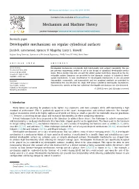 Developable Mechanisms on Regular Cylindrical Surfaces