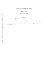 Imaginary Number Bases