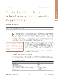 Mental Health in Eritrea