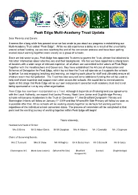 Peak Edge Multi-Academy Trust Update