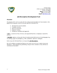 Performance Based Job Descriptions
