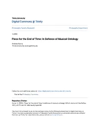 Piece for the End of Time: in Defence of Musical Ontology