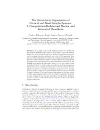 The Hierarchical Organisation of Cortical and Basal-Ganglia Systems: a Computationally-Informed Review and Integrated Hypothesis