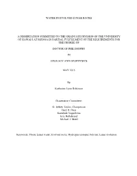Water in Evolved Lunar Rocks a Dissertation Submitted To