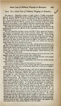 Fatal Case of Military Flogging at Hounslow