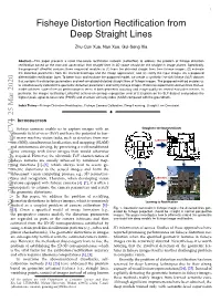 Fisheye Distortion Rectification from Deep Straight Lines
