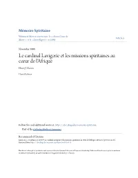Le Cardinal Lavigerie Et Les Missions Spiritaines Au Cåfiur De L'afrique