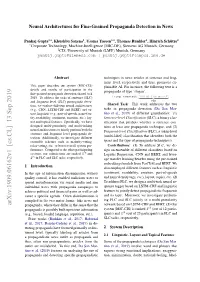 Neural Architectures for Fine-Grained Propaganda Detection in News