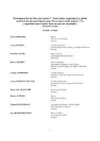 Participants List for Does Size Matter?