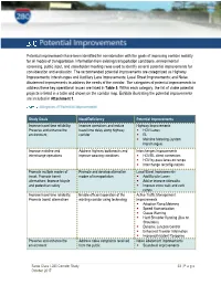 Potential Improvements Have Been Identified for Consideration with the Goals of Improving Corridor Mobility for All Modes of Transportation