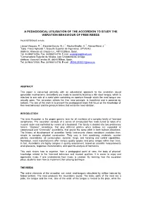 A Pedagogical Utilisation of the Accordion to Study the Vibration Behaviour of Free Reeds