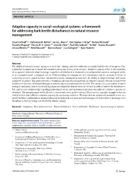 Adaptive Capacity in Social–Ecological Systems: a Framework for Addressing Bark Beetle Disturbances in Natural Resource Management