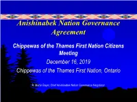 Agreement in Principle with Respect to Governence