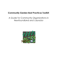 Community Garden Best Practices Toolkit
