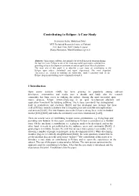 Contributing to Eclipse: a Case Study