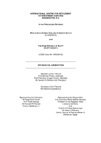 Decision on Jurisdiction, and Partial Dissenting Opinion Of