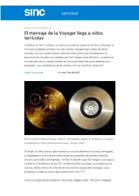 El Mensaje De La Voyager Llega a Oídos Terrícolas