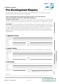 Pre-Development Enquiry