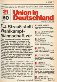 UID 1980 Nr. 21, Union in Deutschland