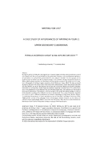 A Case Study of Affordances of Writing in Four L1 Upper