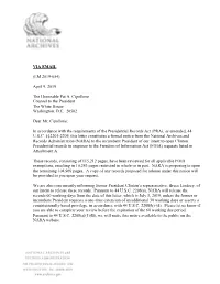 Clinton Presidential Records in Response to the Freedom of Information Act (FOIA) Requests Listed in Attachment A