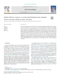 Distinct Affective Responses to Second- and Third-Party Norm