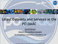 Latest Datasets and Services at the PO.DAAC