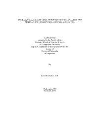 The Basque Auxiliary Verb: Morphosyntactic Analysis and Implications for Second Language Acquisition