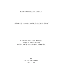 “The Qur'anic Use of the Apocryphal