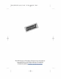 This PDF Version of Freedom of Expression: Overzealous Copyright Bozos and Other Enemies of Creativity Is Licensed Under a Creative Commons License