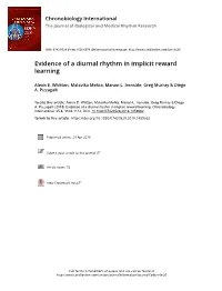 Evidence of a Diurnal Rhythm in Implicit Reward Learning