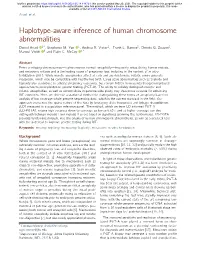 Haplotype-Aware Inference of Human Chromosome Abnormalities Daniel Ariad 1*, Stephanie M