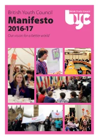 Manifesto 2016-17 Our Vision for a Better World