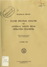 Power Spectrum Analysis of Internal Waves from Operation Standstill