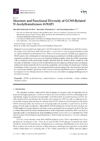 Structure and Functional Diversity of GCN5-Related N-Acetyltransferases (GNAT)