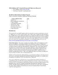 BUMP Diving-Syllabus FALL 2017 Ver5-Updated