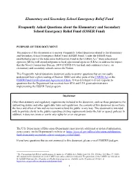 ESSER Fund Frequently Asked Questions