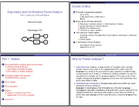 Exploratory and Confirmatory Factor Analysis Course Outline Part 1
