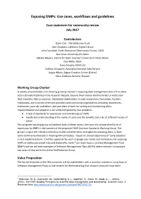 Exposing Dmps: Use Cases, Workflows and Guidelines