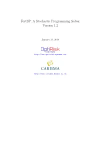 Fortsp: a Stochastic Programming Solver Version 1.2