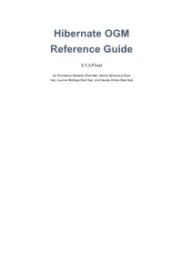 Hibernate OGM Reference Guide