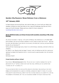 News Release from a Distance 10Th January 2021